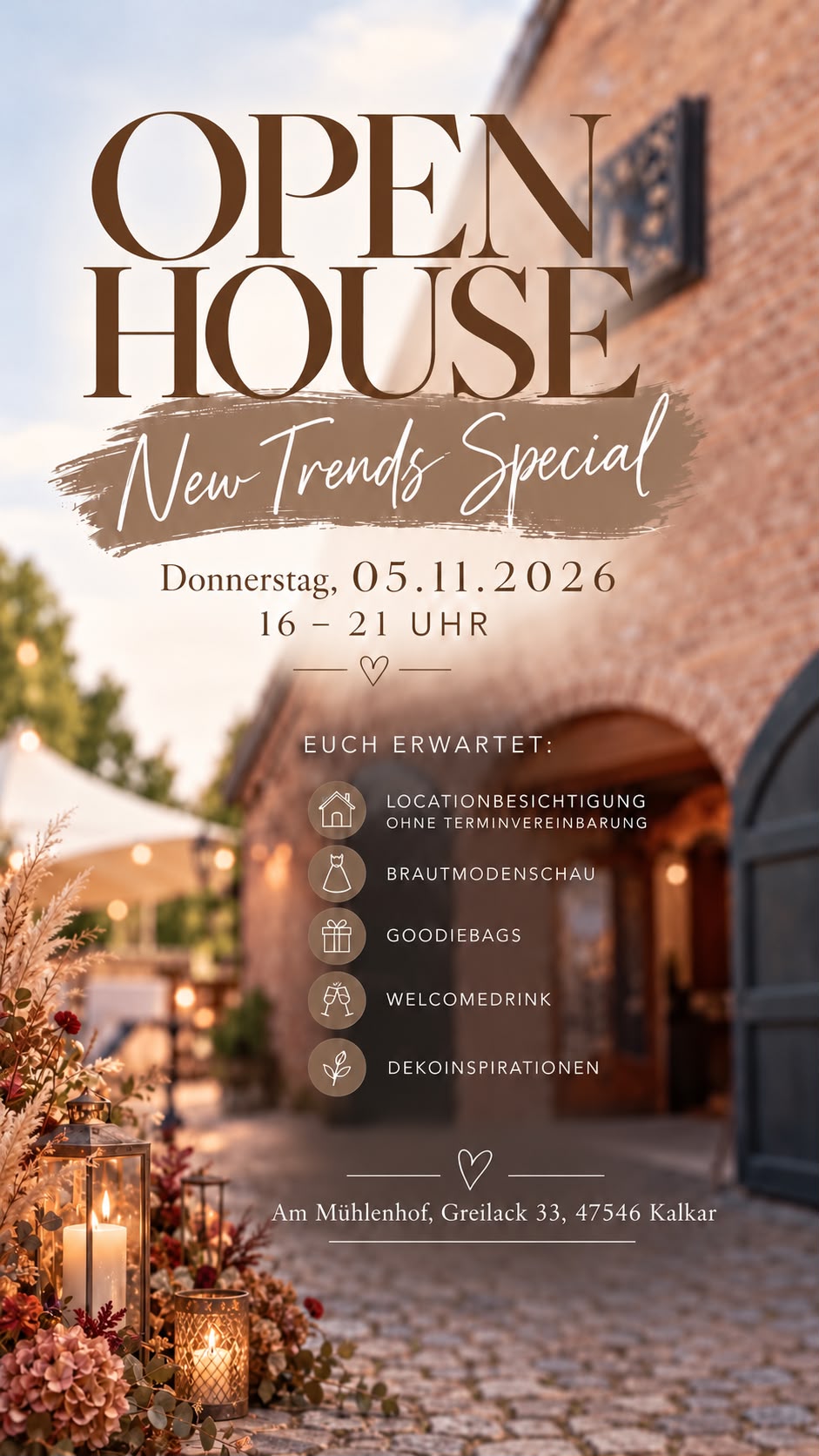 Modenschau & Open House am 05. November 2026